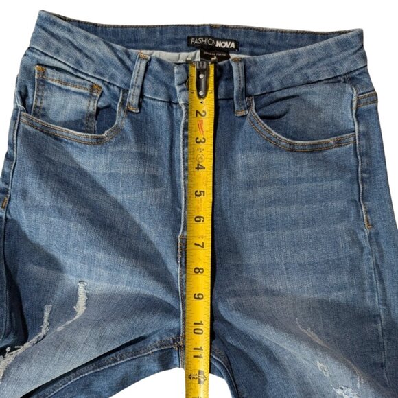 Fashion Nova Killing ‘Em Kindly High Rise Distressed Split Hem Jeans Size 7 - Picture 6 of 12